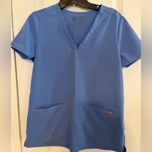 Figs Casma Scrub Top- Ceil Blue